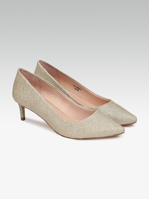 

Carlton London Women Gold-Toned Solid Pumps