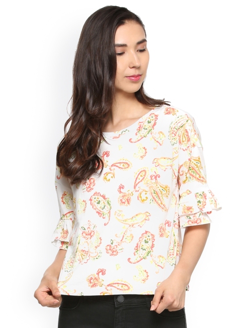 

People Women White Printed Top