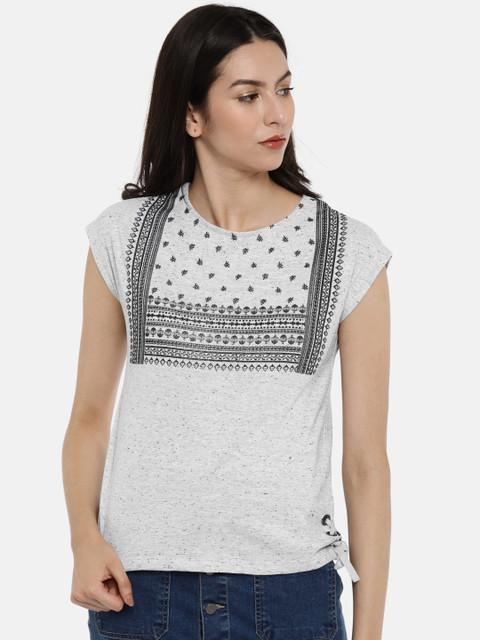 

People Women White Printed Top