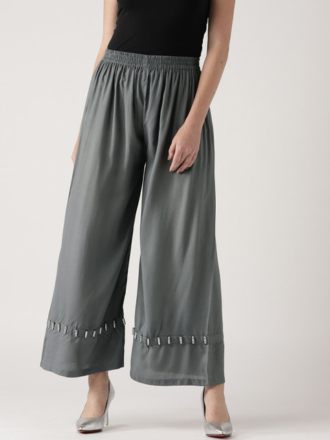 

Libas Women Grey Wide Leg Solid Palazzos