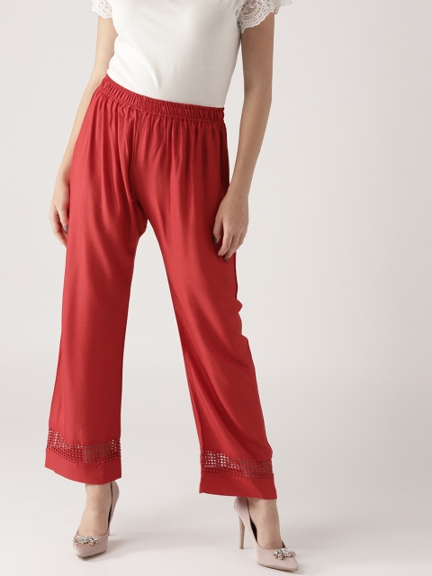 

Libas Women Red Straight Solid Palazzos