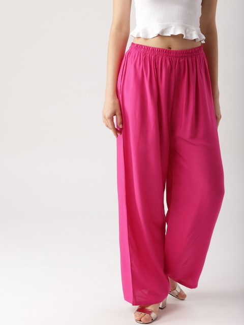 

Libas Women Pink Wide Leg Solid Palazzos