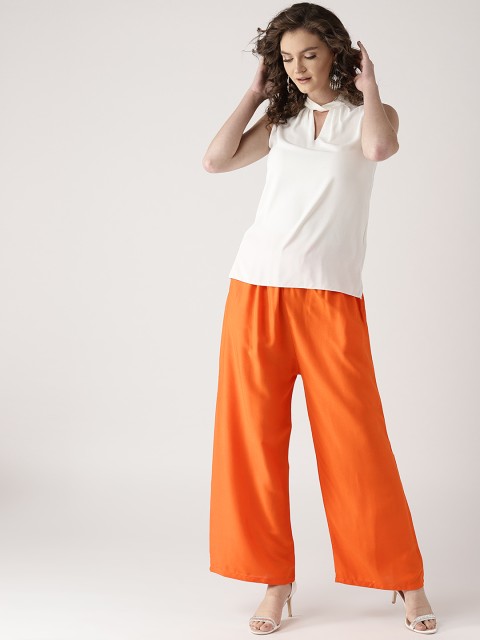 

Libas Women Orange Straight Solid Palazzos
