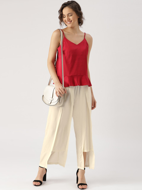 

Libas Women Off-White Straight Solid Palazzos