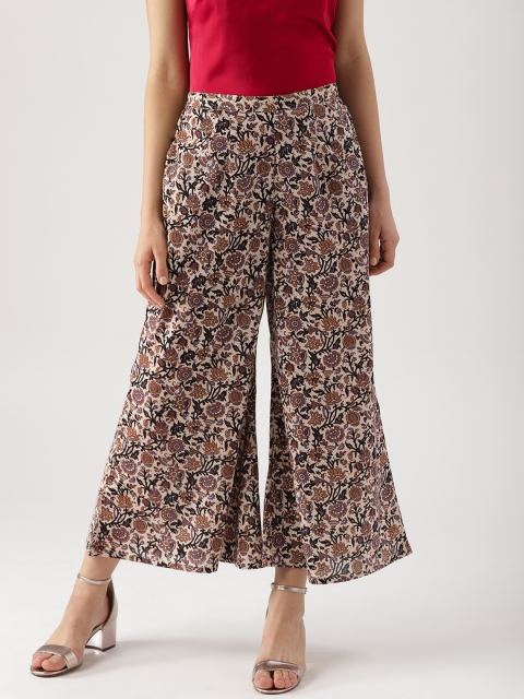 

Libas Women Beige & Black Printed Wide Leg Palazzos