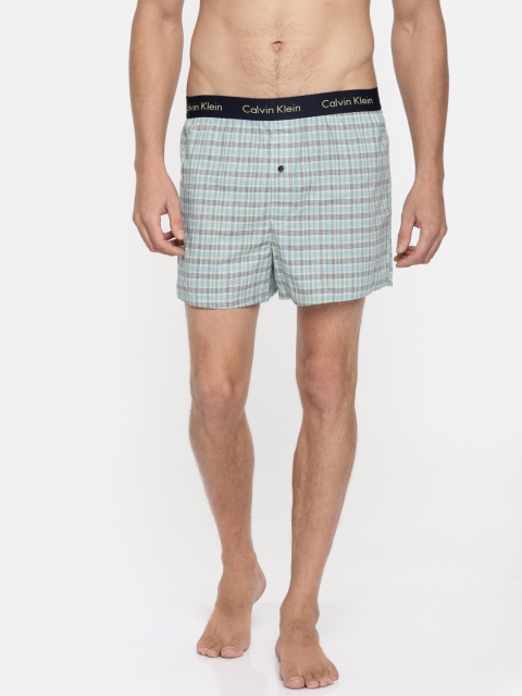 

Calvin Klein Innerwear Blue & Yellow Checked Slim Fit Boxers U15136AI