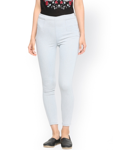 

People Women Grey Slim Fit Low-Rise Clean Look Jeans