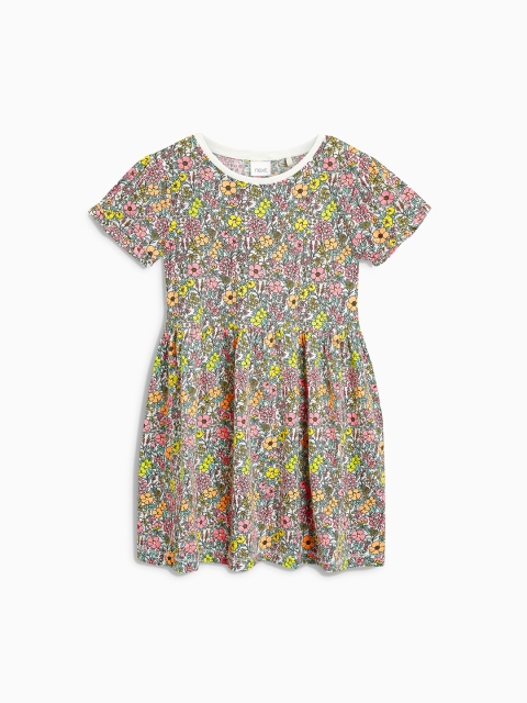 

next Girls Multicolored Floral Print A-Line Top, Multi