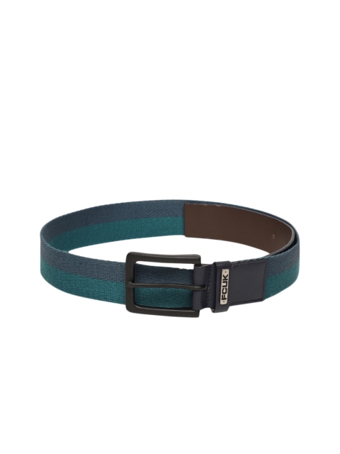 

French Connection Men Blue Canvas Striped Belt