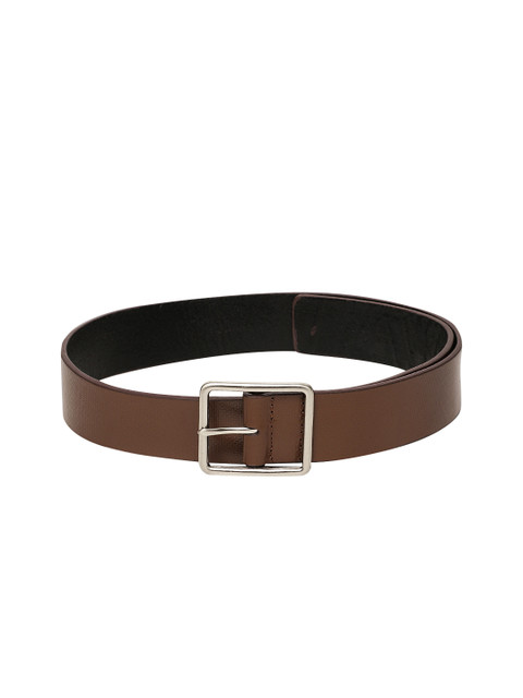 

French Connection Men Brown Textured Leather Belt