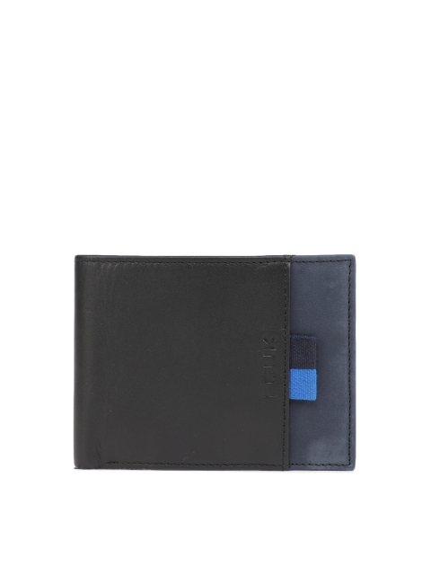 

French Connection Men Black & Navy Solid Two Fold Wallet