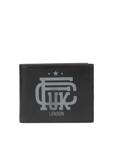 

French Connection Men Black Printed Two Fold Wallet