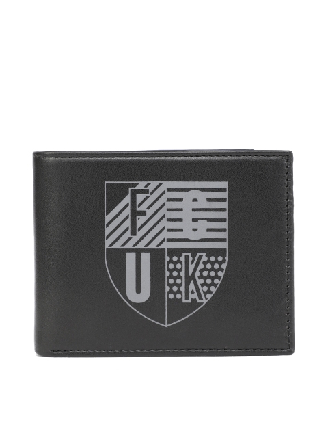 

French Connection Men Black Printed Two Fold Wallet