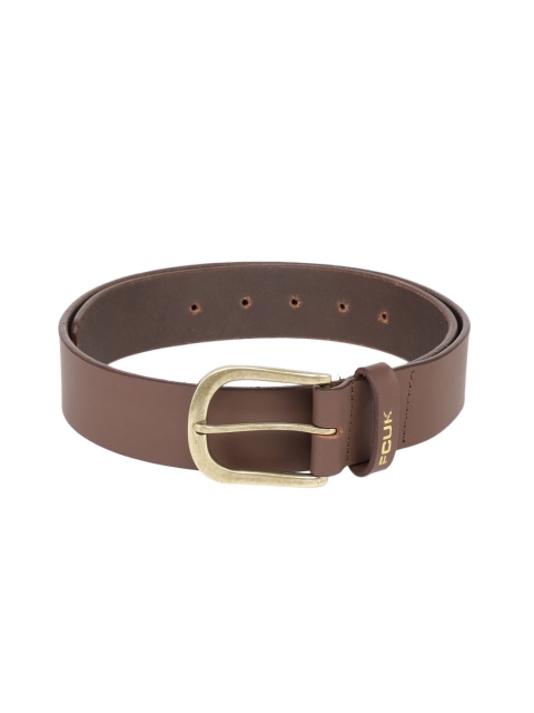 

French Connection Men Brown Solid Leather Belt