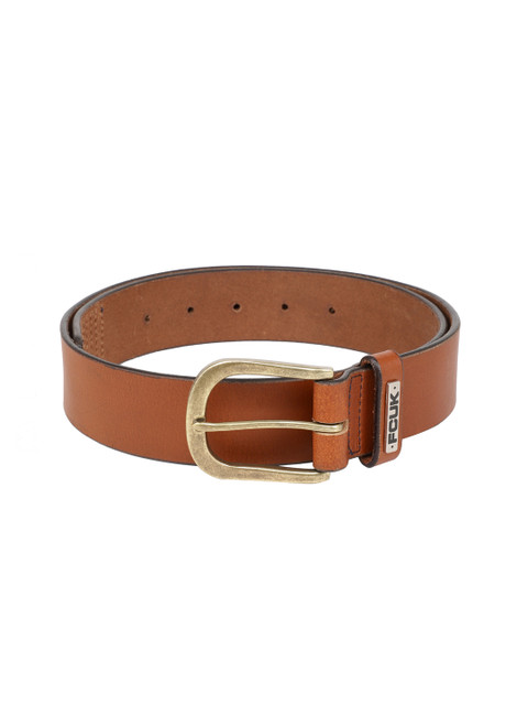 

French Connection Men Brown Solid Leather Belt