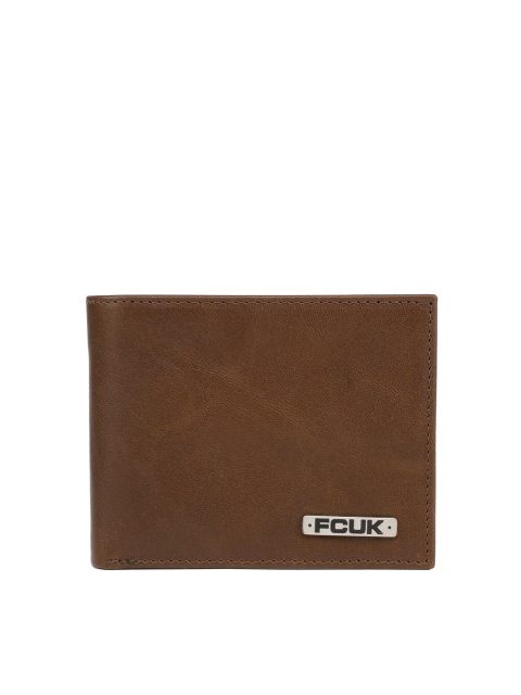 

French Connection Men Brown Solid Two Fold Wallet