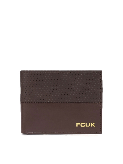 

French Connection Men Brown Solid Two Fold Wallet