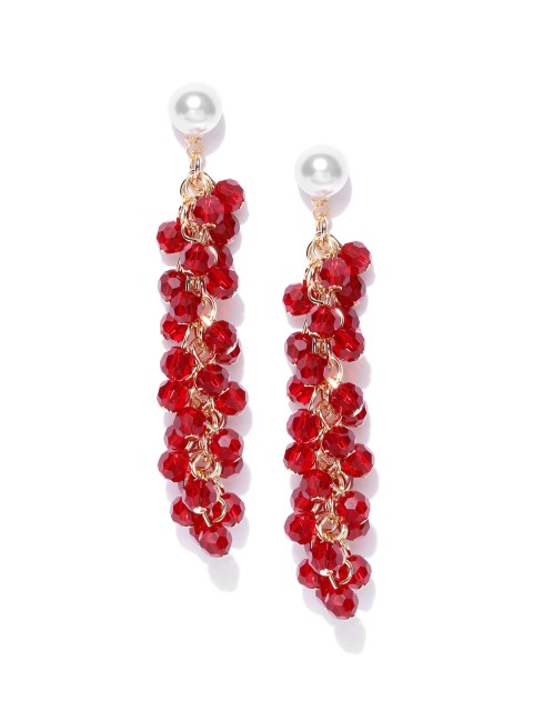 

Jewels Galaxy Red Gold-Plated Contemporary Drop Earrings