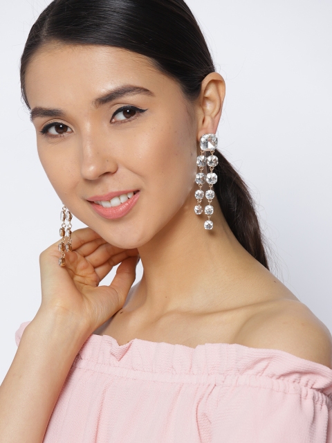 

Jewels Galaxy Gold-Plated Geometric Drop Earrings