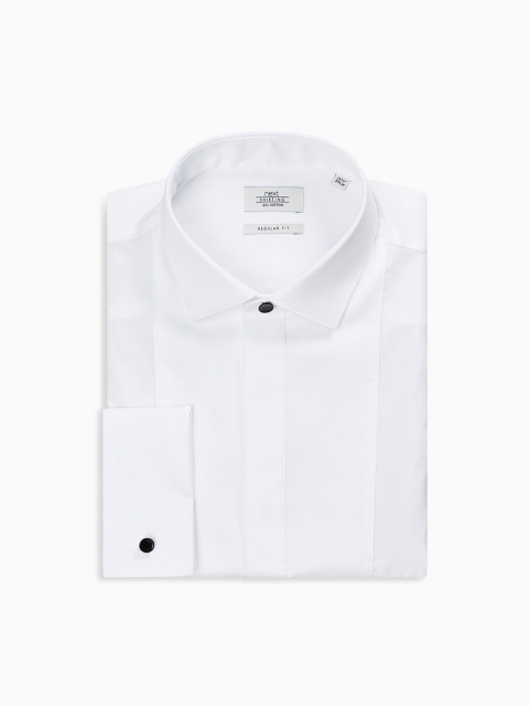 

next Men White Solid Slim Fit Formal Shirt