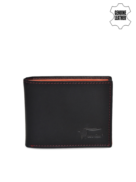 

Peseta Men Black & Orange Solid Two Fold Wallet
