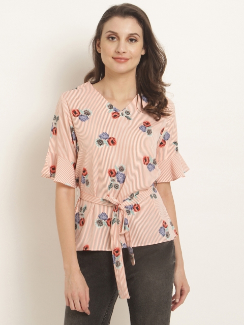 

RARE Women Peach-Coloured Printed Top