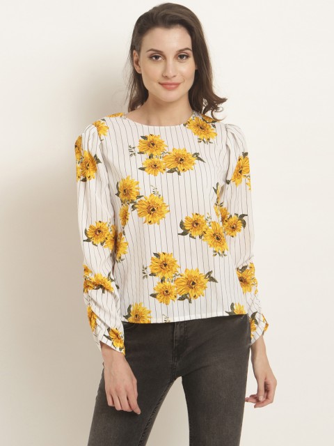 

RARE Women White Striped Top