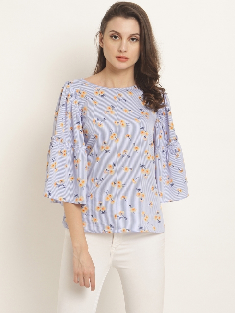 

RARE Women Blue Striped Top