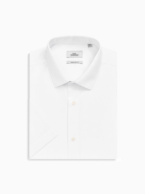 

next Men White Regular Fit Solid Formal Shirt