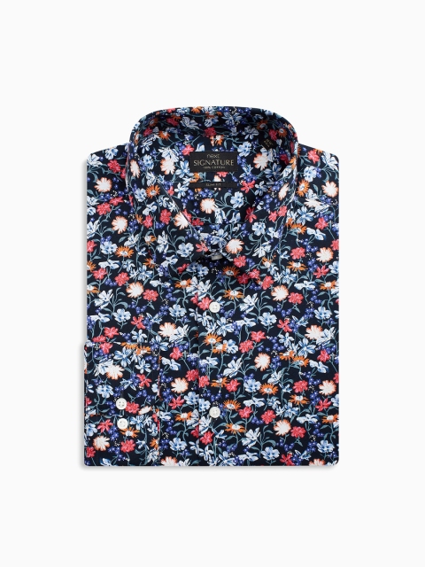 

next Men Multicoloured Classic Slim Fit Printed Casual Shirt, Multi