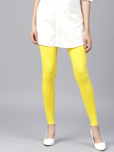 

Jaipur Kurti Women Yellow Solid Ankle Length Leggings