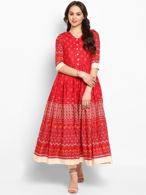

Juniper Women Red Printed Anarkali Kurta