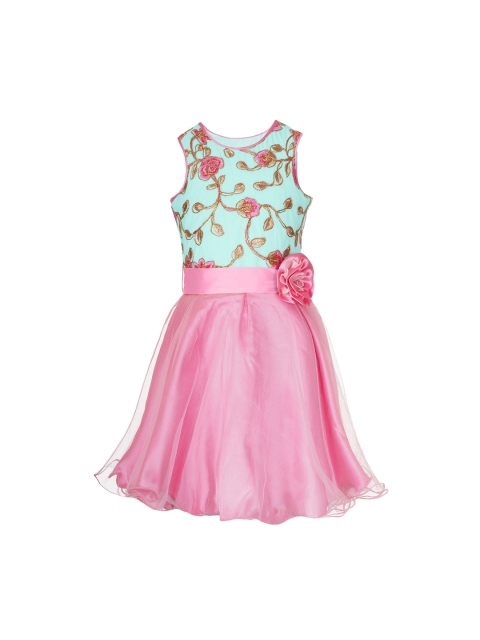 

naughty ninos Girls Pink Embellished Fit and Flare Dress