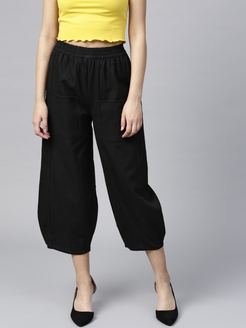 

Jaipur Kurti Women Black Solid Culottes
