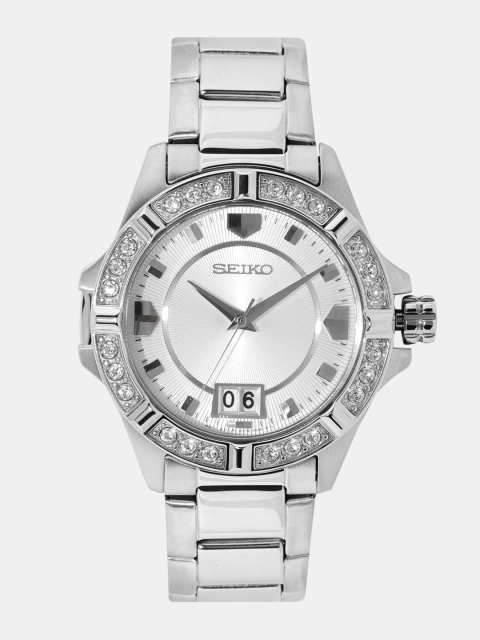 

SEIKO Lord Women Silver-Toned Analogue Watch with Swarovski Crystals SUR809P1_OR