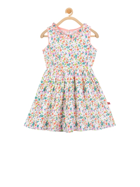 

Budding Bees Girls Off-White Printed Fit and Flare Dress