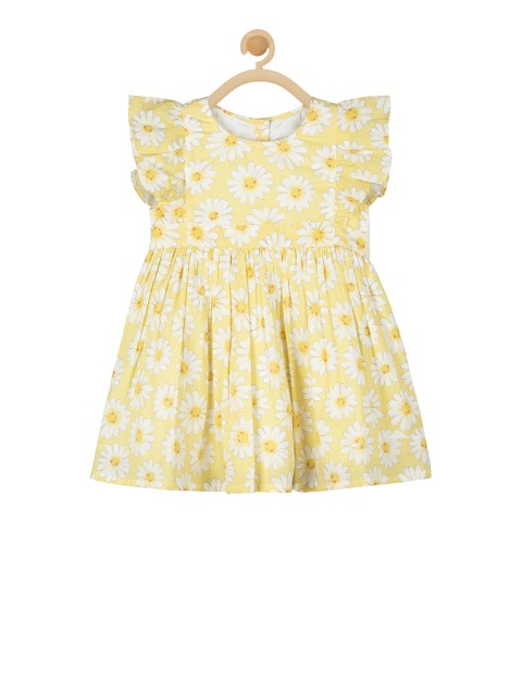 

Budding Bees Girls Yellow Printed Fit and Flare Dress