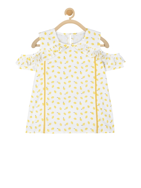 

Budding Bees Girls White Printed A-Line Dress