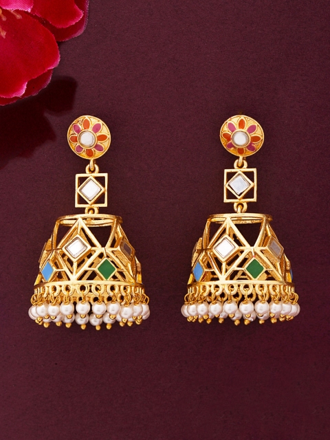 

Studio Voylla Gold-Plated Classic Jhumkas