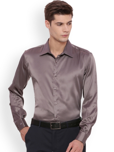 

Basics Men Brown Slim Fit Solid Formal Shirt