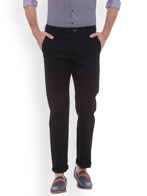 

Basics Men Black Slim Fit Solid Chinos