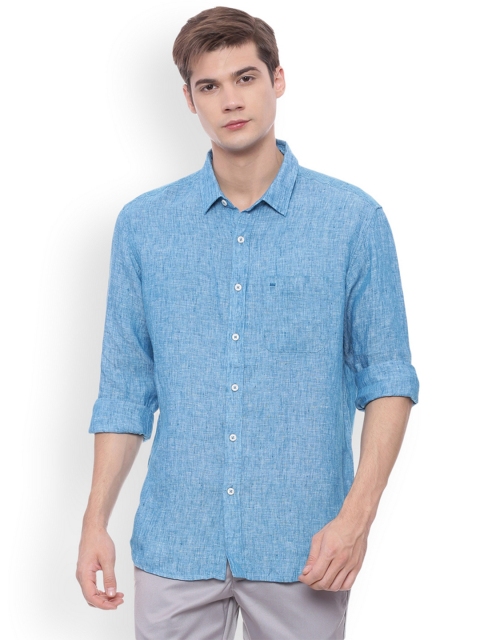 

Basics Men Blue Slim Fit Solid Casual Shirt