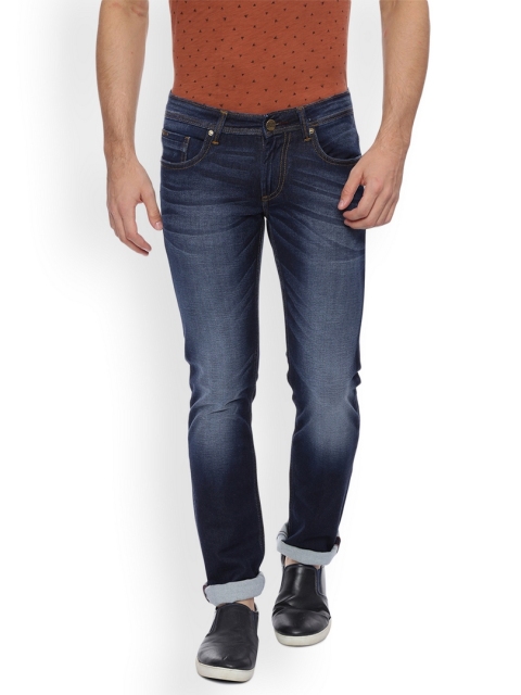 

Basics Men Navy Blue Slim Fit Low-Rise Clean Look Stretchable Jeans