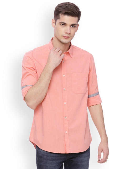 

Basics Men Orange Slim Fit Solid Casual Shirt
