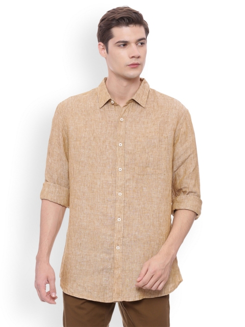 

Basics Men Khaki Slim Fit Solid Casual Shirt