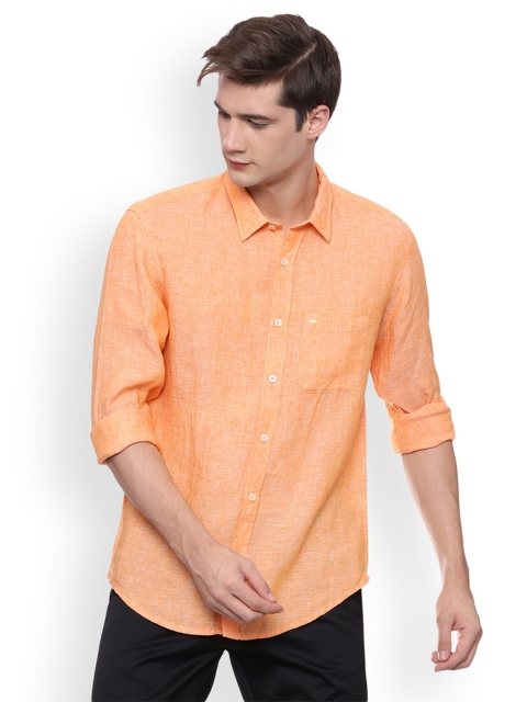 

Basics Men Orange Slim Fit Solid Casual Shirt