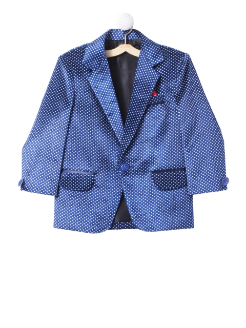 

Jeetethnics Boys Blue Printed Blazer