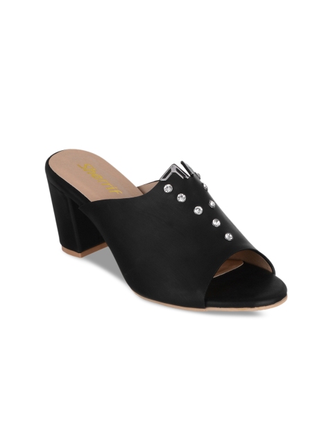 

Sherrif Shoes Women Black Solid Suede Sandals