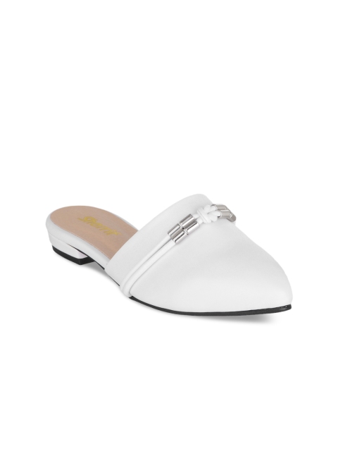 

Sherrif Shoes Women White Solid Synthetic Mules