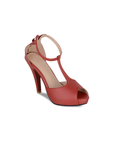 

Sherrif Shoes Women Red Solid Peep Toes